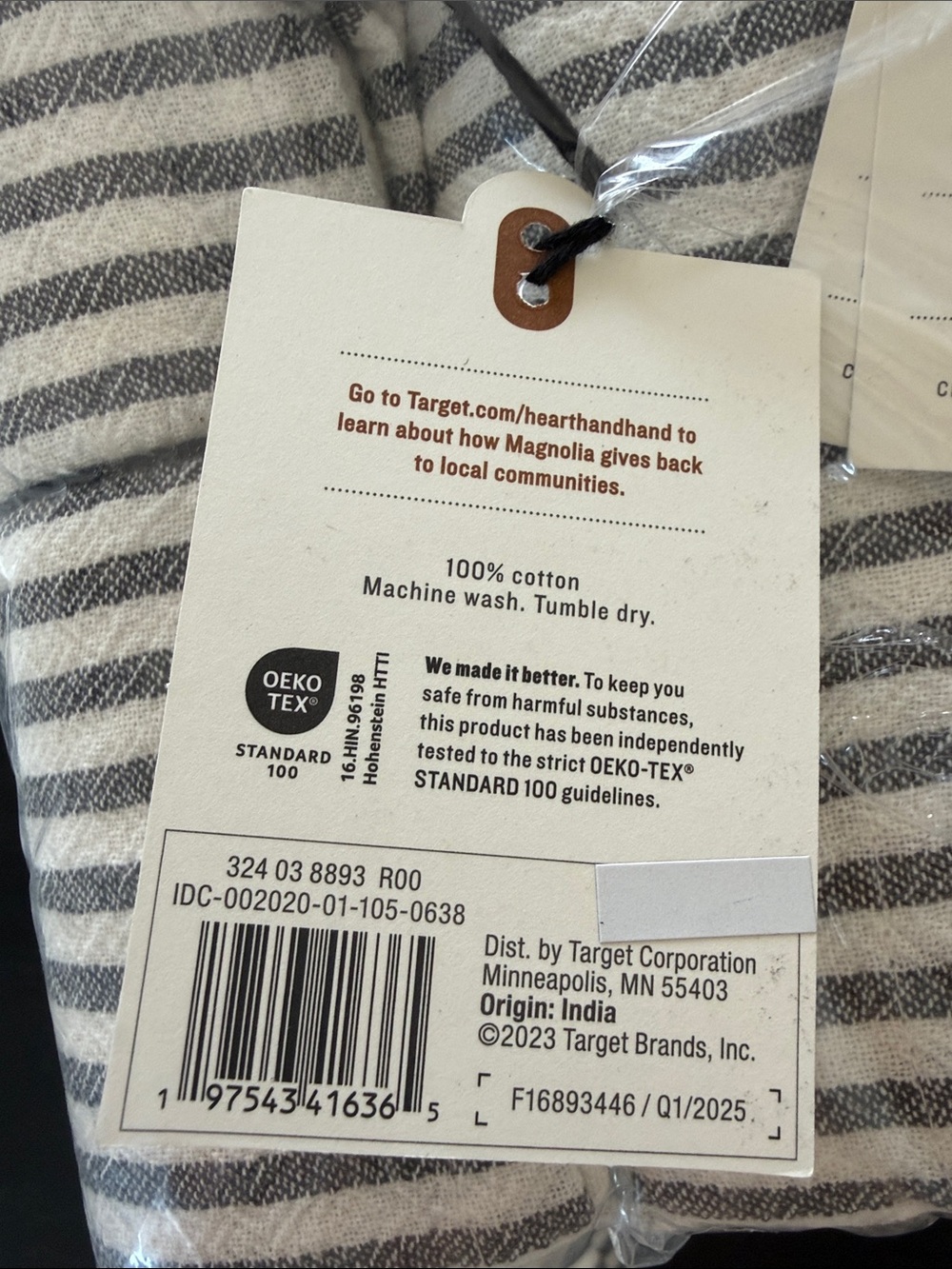 Hearth & Hand with Magnolia Cotton Striped Kitchen Towels - White & Black - Picture 3 of 3
